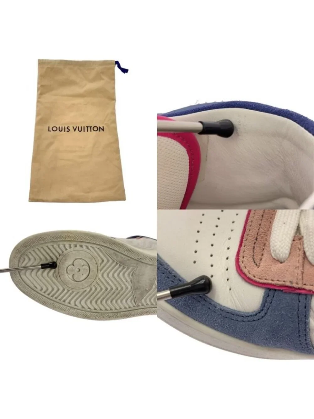 Louis Vuitton Leather Boon Box Line Logo High-cut Sneakers 34 1 2 White - Picture 8 of 8